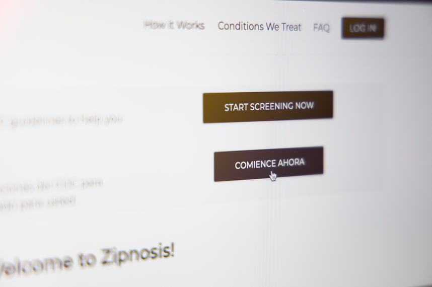 Zipnosis screen shot desktop